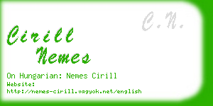 cirill nemes business card